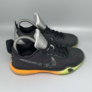 Nike Kobe X  Black Orange Basketball Shoes 743872-097 Youth Sz 5Y